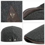 Casquette plate pour homme détail écusson latéral style gentleman moderne – Image 5