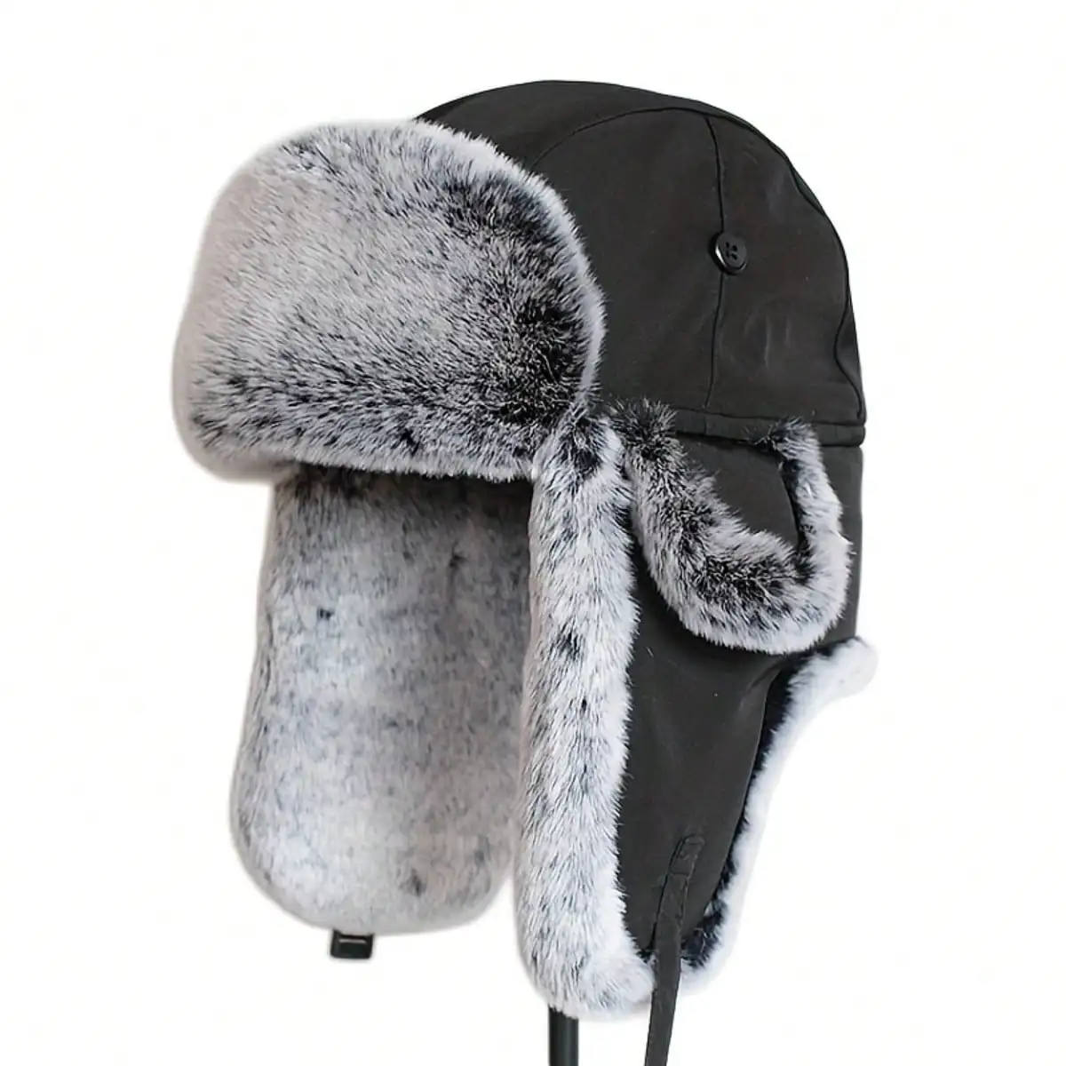 kf-S45d9fcc97df54f06acb38f4a4e4644b5G Chapka en toile avec fausse fourrure – Image 1