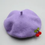 Béret en laine pour bébés avec motif cerises mignon – Image 4