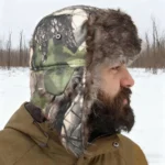 Chapka trappeur à motif camouflage forêt et fausse fourrure – Image 8