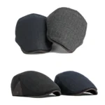 Casquette plate pour homme détail écusson latéral style gentleman moderne – Image 6