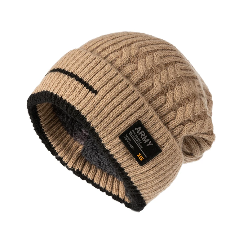 kf-S9271e34d0e6f4dedbfecaa96eb2ff9428 Bonnet en maille torsadée avec doublure polaire – Image 1