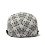 Casquette plate en coton à carreaux style gentleman – Image 6