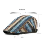 Casquette plate en coton à rayures et motifs arabesques – Image 4