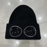Bonnet noir tricoté avec lunettes intégrées – Image 9