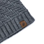 Bonnet chiné en maille à motifs chevron avec doublure moumoute – Image 6