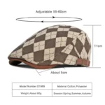 Casquette plate à motifs losanges – Image 2