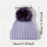 Bonnet à pompon volumineux en fourrure – Image 2