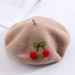 Béret en laine pour bébés avec motif cerises mignon – Image 6