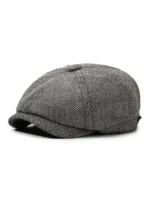 Casquette gavroche en coton à motif chevron – Image 8
