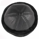 Bonnet d'hiver en cuir et fourrure – Image 5