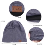Bonnet slouchy noir fin en tissu respirant – Image 2